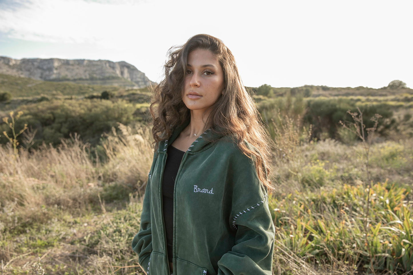 Veste zippée verte